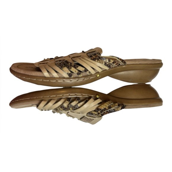 Easy Spirit Ellis Beige and Brown Snakeskin Leather Slip On Sandals Size 7.5 - Picture 10 of 13
